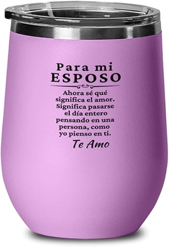 Para mi esposo ahora se que significa el amor, pulseras para hombres o mujeres - Vaso de vino Para mi esposo ahora se que significa el amor, pulseras para hombres o mujeres - Vaso de vino