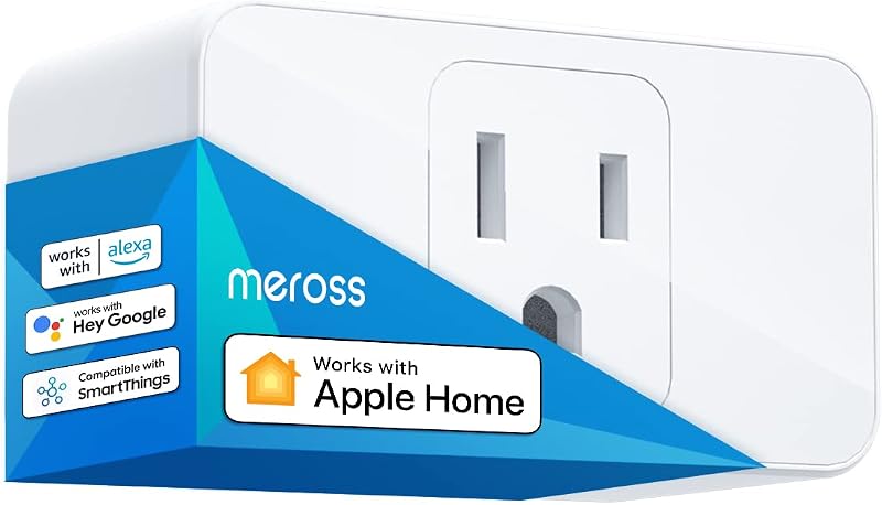 Meross Smart Plug Mini, 15A & Reliable Wi-Fi, Support Apple HomeKit, Siri, Alexa, Echo, Google Assistant, Nest Hub and SmartThings, App Control, Timer, No Hub Needed
