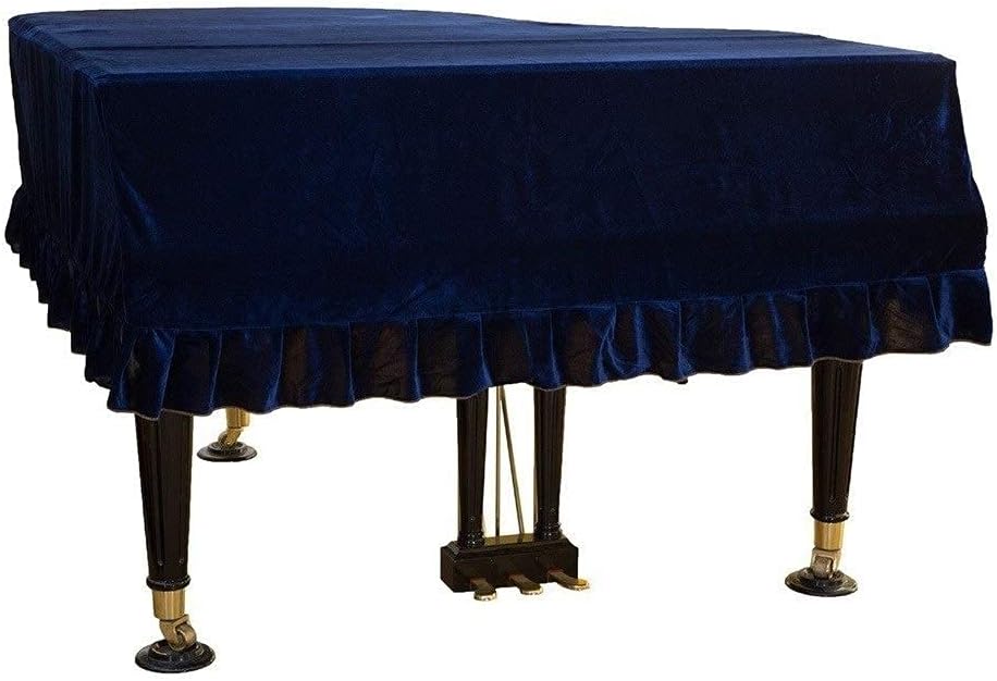 J&C Grand Piano Covers Soft Piano Cover 220G Thicker Pleuche Cloth 5ft 5.5ft 5’8ft 6ft 6.8ft 7.5ft 8 ft Dust-proof Anti-static Universal (Blue, no chair cover)