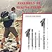 Andake 4-Sections Trekking Poles Shock Absorbing, Aircraft-Grade Aluminum 7075, Lightweight, Collapsible Hiking or Walking Sticks with Quick Lock, 2pc, Include All Terrain Accessories and Carry Bag