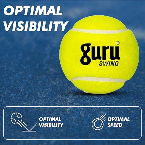 Image of GURU Lawn Tennis Ball, Light Weight Swing Cricket Ball (Yellow, 58g, Pack of 3)