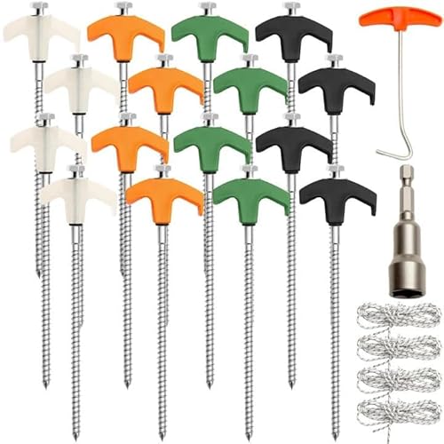 22 Pcs Heavy Duty Tent Stakes and Accessories Set