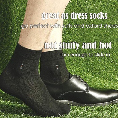 6 Pack Men Dress Socks Cotton Mesh Ventilating Ankle Length Thin Breathable Summer Business Footwear for Men3