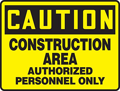 Panneau de signalisation Caution Construction Area Accuform jaune et noir 7 x 10"