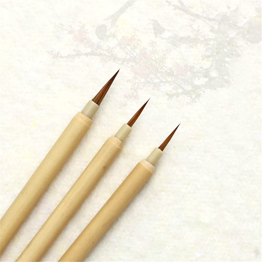 pièces Chinois Naturel Bambou Calligraphie Stylo Brosse Paysage Aquarelle Contour brosses Script régulier écriture Brosse