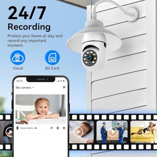 Image of MacCam 4Mp WiFi Bulb CCTV Camera for Home Security | 360 Rotation | Color Night Vision | Motion Detection Two-Way Audio | Wireless Light Bulb Camera with Mobile App V380 Pro (Heavy Light Camera)