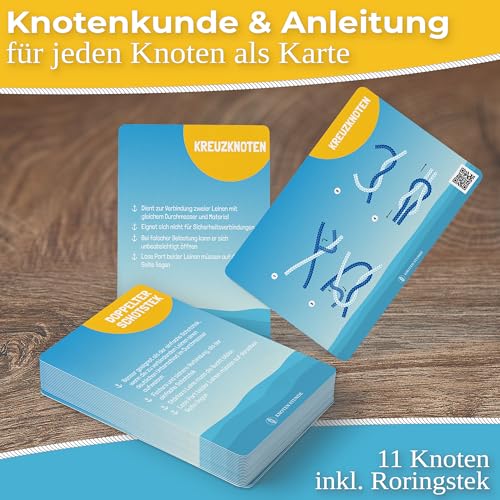 Idem Radices Knoten Stunde - Knoten Übungsset für den SBF See und Binnen - 11 Knoten inklusive Roringstek für Bodenseeschifferpatent