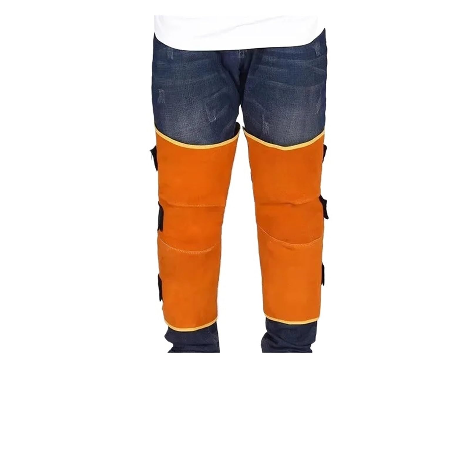 Protection de soudage en cuir avec jambes de sécurité ignifugées
