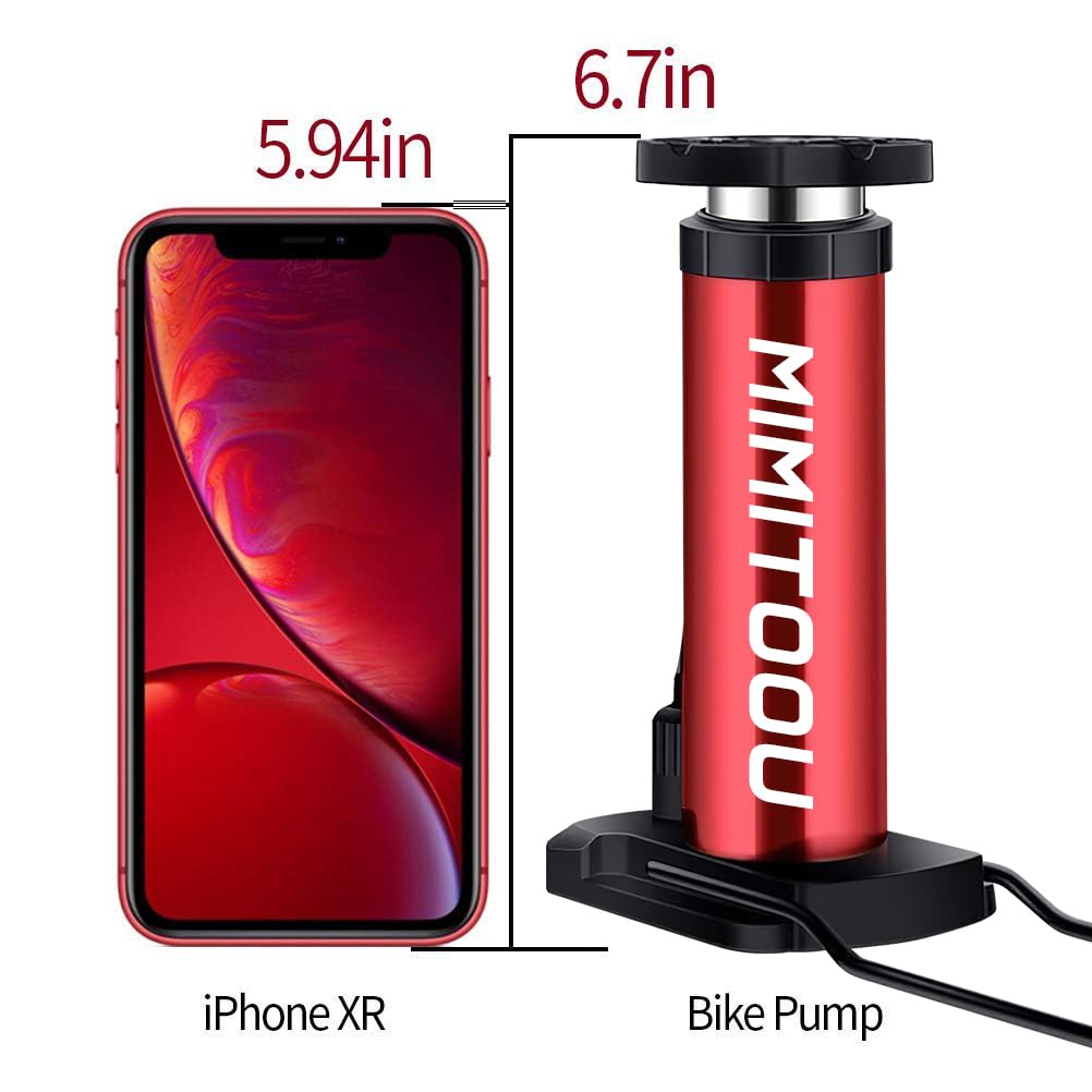 Mini Pompe à Vélo Haute Pression 120 PSI (8 Bar) – Alliage D'aluminium CNC, Compatible Valves AV, Tuyau Amovible, Légère, Résistante à La Rouille – Avec Support Et Aiguille Pour Ballons