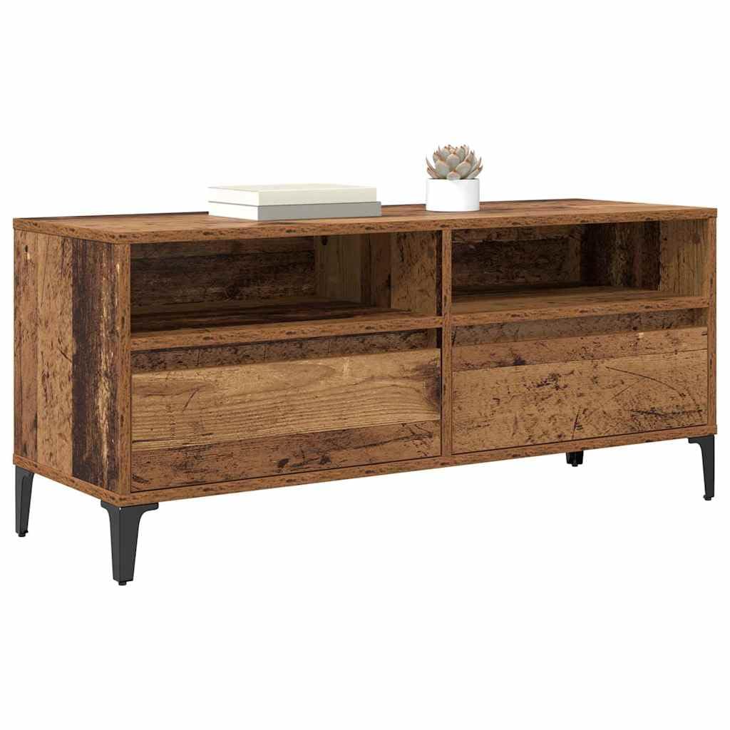 vidaXL Mobile TV con cassetto Legno vecchio 100 x 34,5 x 44,5 cm