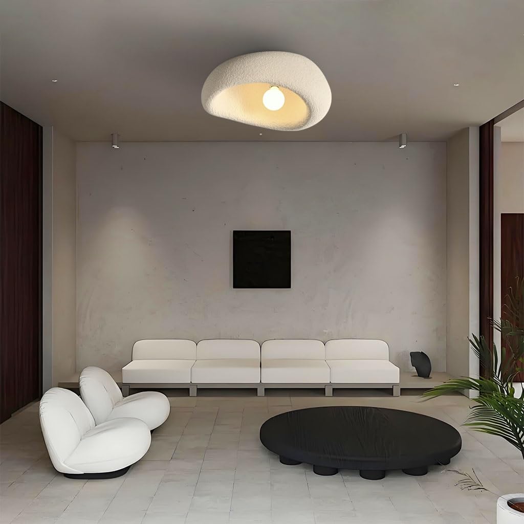 YUPIN Wabi-Sabi Beige/Neubraun Deckenleuchte Moderne Polystyren-Lampenschirm Deckenleuchte Mit E27 Elegante Deko Leuchten Deckenlampe Kreative Deckenlampe Für Wohnzimmer Schlafzimmer Flur Loft(Beige,7