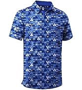 ZITY Mens Golf Shirt Short Sleeve Moisture Wicking Performance Daily Casual Print Patterns Collar...