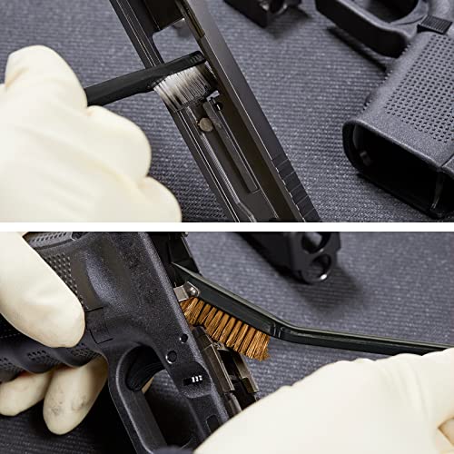 Gun Cleaning Brushes Double-Ended 7" Inch Professional All Purpose Brass Steel Nylon Bristle Brushes 6 Colors - Gun Cleaning Supplies With Pointed Cleaning Spatula #TOP6