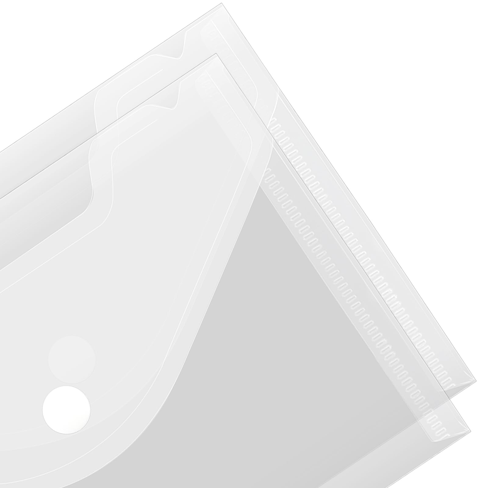 ZEONHAK 100 Pack A6 Clear Popper Wallets, Plastic Envelope Folders for File Organization and Storage - Image 3