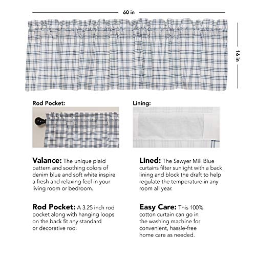 VHC-Brands-Sawyer-Mill-Farmhouse-Curtain-Panels-Valance-Plaid-Blue-3-pc-Set VHC Brands Sawyer Mill Farmhouse Curtain Panels Valance Plaid Blue 3 pc Set