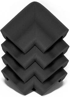 Kidkusion Jumbo Corner Guards 4 Pack | Black | Made in USA | Corner and Edge Protector | Child Safety
