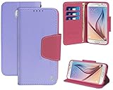 Purple Pink INFOLIO Wallet Credit Card ID Cash CASE Stand for Samsung Galaxy S6