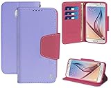 Beyond Cell Purple Pink INFOLIO Wallet Credit Card ID Cash CASE Stand for Samsung Galaxy S6