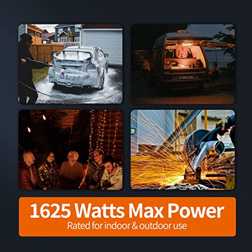 Ktmc 50Ft 16Awg Outdoor Extension Cord, Indoor/Outdoor 50-Foot Sjtw 16/3 Gauge Extension Cable With Durable Weatherproof Pvc Vinyl Jacket, 3-Prong Grounded Plug, Ul/Etl Certified 13A 1625W, Orange #TOP6