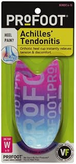 ProFoot Achilles Tendonitis Orthotic Heel Cup for Women Sizes 6-10 - Heel Pain Relief Inserts for Support & Alignment, 1 Pair