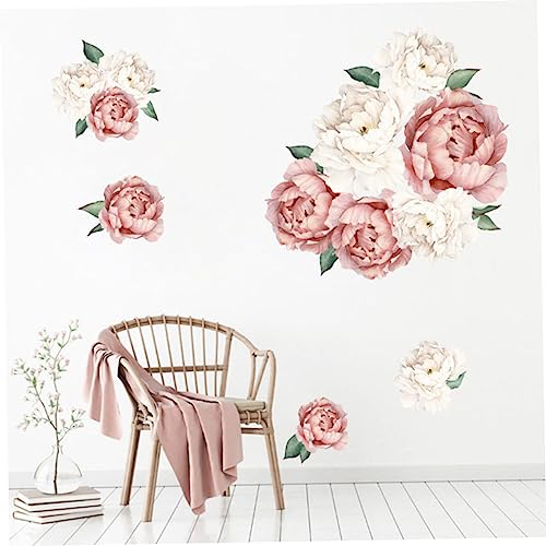 Decoración de dormitorios sin obras con póster adhesivo de peonía SHINEOFI 4