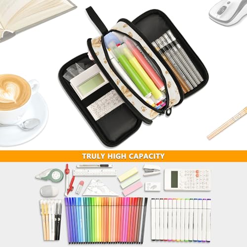 Image of Pencil Case Large Pen Bag with Zipper Labrador Retriever Dog | 3-Compartment Aesthetic Pencil Pouch Stationery Storage and Organizer, Marker Case School Supplies for Teen Adult Girls Boys