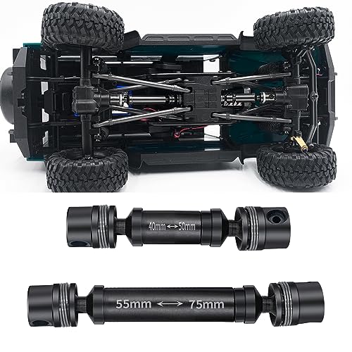 Zolikar RC Metal Driveshafts Stainless Steel Drive Shafts Front and Rear Center Transmission Shaft for TRX4M Upgrades 1/18 Scale RC Crawler Car Accessories