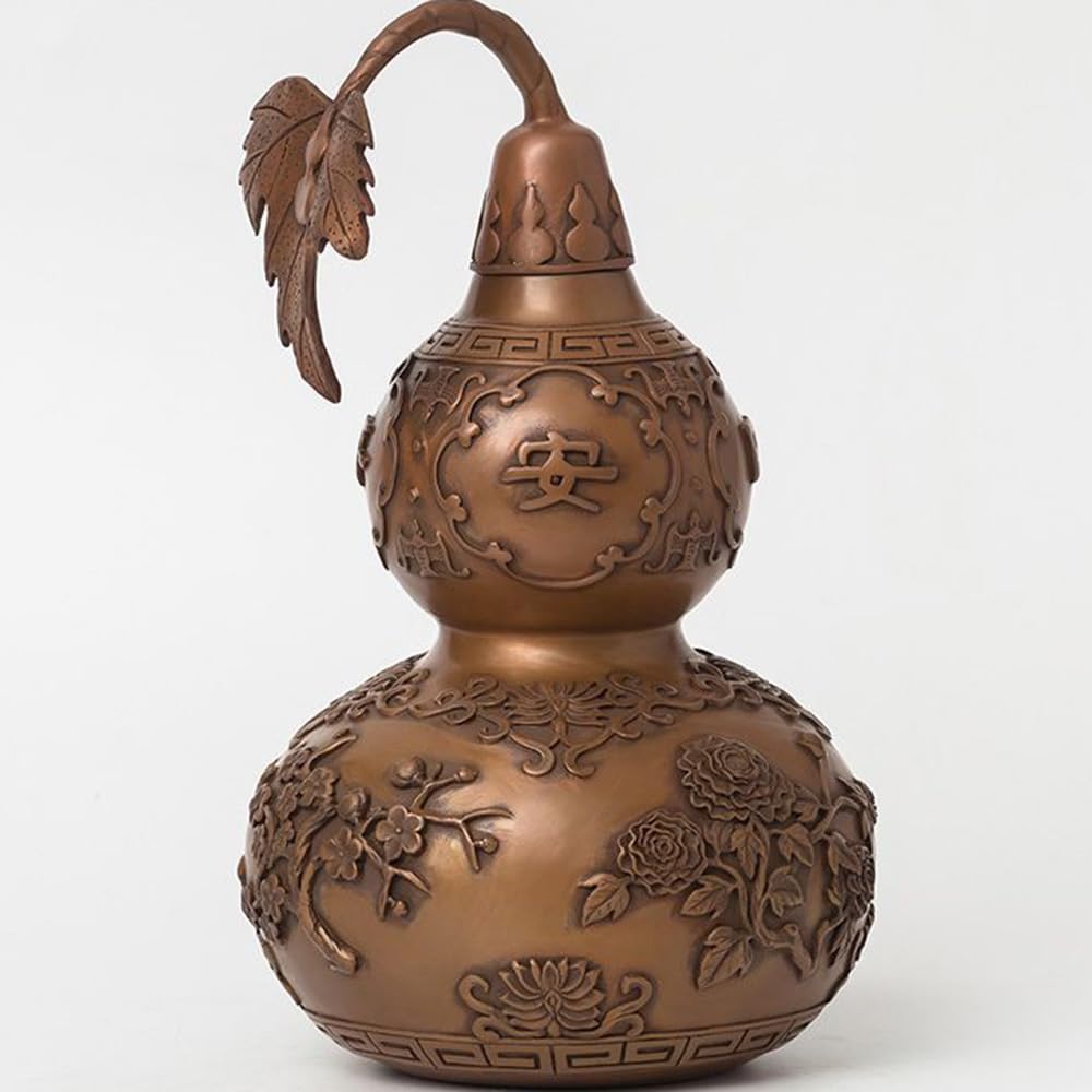 Ornamento Zucca Pacifica Quattro Stagioni in Rame Puro, Mascotte Feng Shui in Ottone e Bronzo