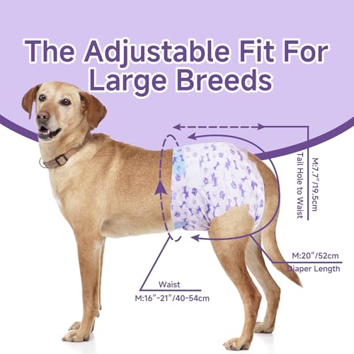 Image of MICOOYO Disposable Dog Diapers Female, Doggie Diapers for Dogs Female, Super Absorbent Pet Diaper with Foam Tail Hole for Heat, Comfortable Puppy Diaper (Large, 40Count)