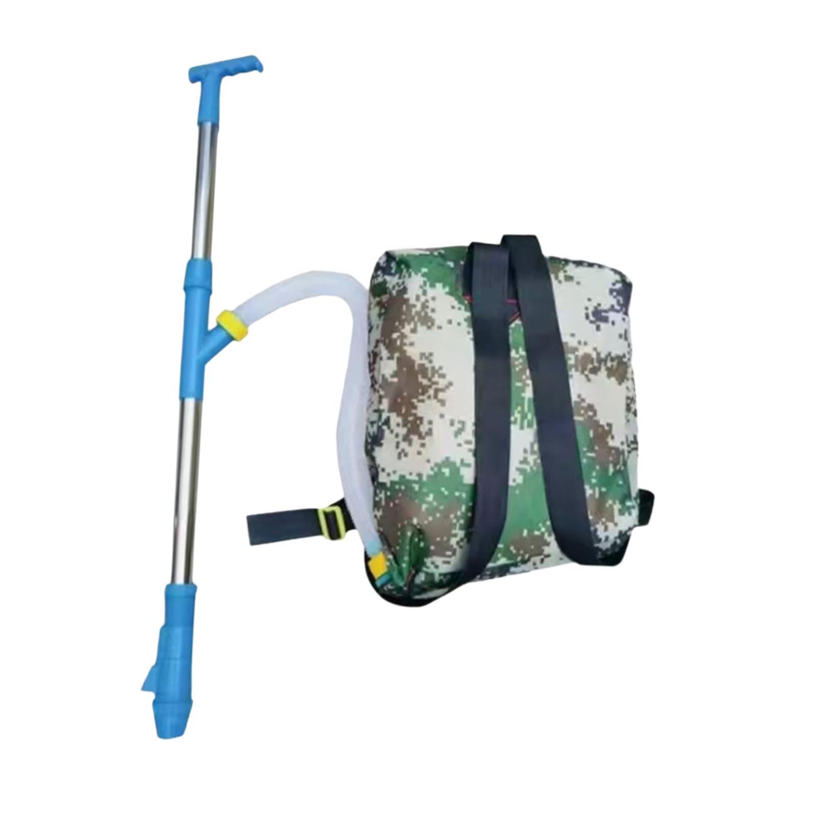 perfk Épandeur d'engrais granulaire portatif, Sac à Dos, Distributeur d'engrais de Jardinage pour légumes de maïs, Acier Inoxydable Bleu