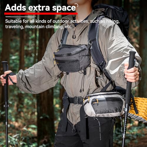 HIKEMAN StrapPack Taschen für Rucksack, leichte Handytasche, große Kapazität und wasserdichte Bauchtasche, multifunktionale Outdoor-Tasche zum Wandern, Laufen, Reisen, Radfahren, Grün (Army Green