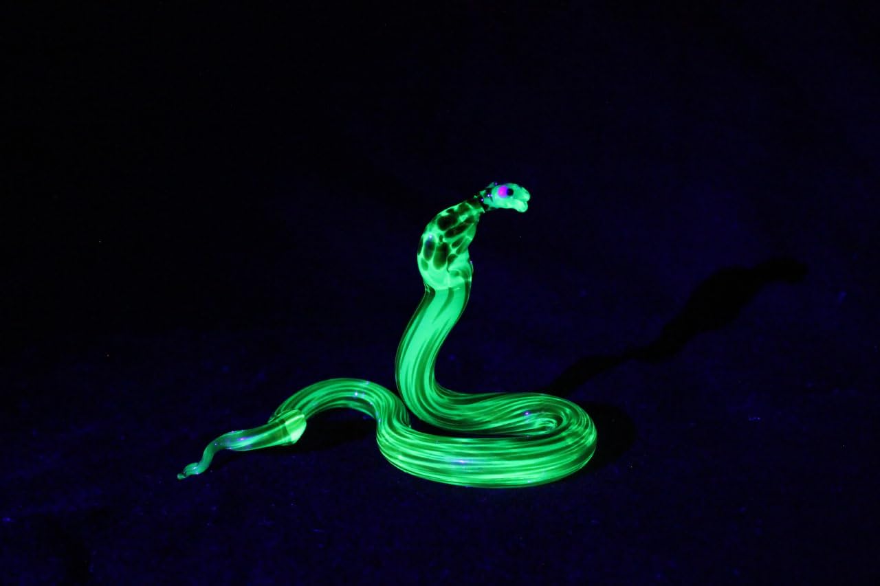Cobra Uranium Glass UV Sculpture Collectible Figurine Glass Unique gift