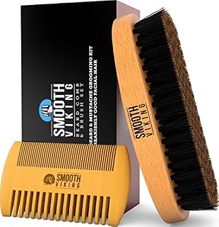 Beard & Mustache Brush and Comb Kit - Boar Bristle Beard Brush
