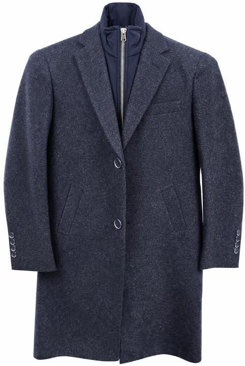 Adam Baker Boy's Coat | Winter Jacket | Notched Collar Dress Coat for Boys | 3/4 Length Boys Overcoat with Removable Bib