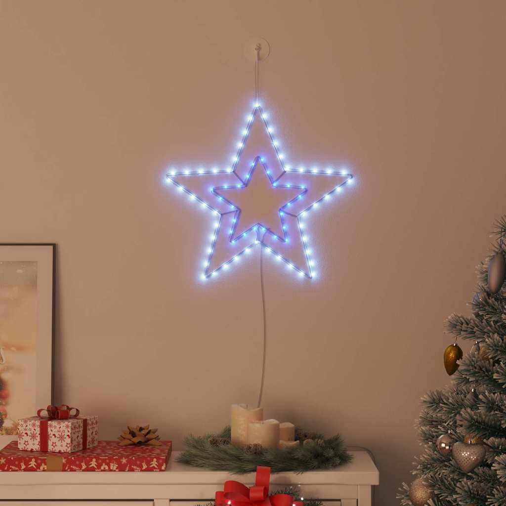 Weihnachtsstern mit 72 LEDs Kaltweiß aus Eisen 51,5 x 50 x 0,65 cm für Innen Außen mit Lichtschläuchen Weihnachtsdeko Christbaum Baumschmuck Festliche Atmosphäre