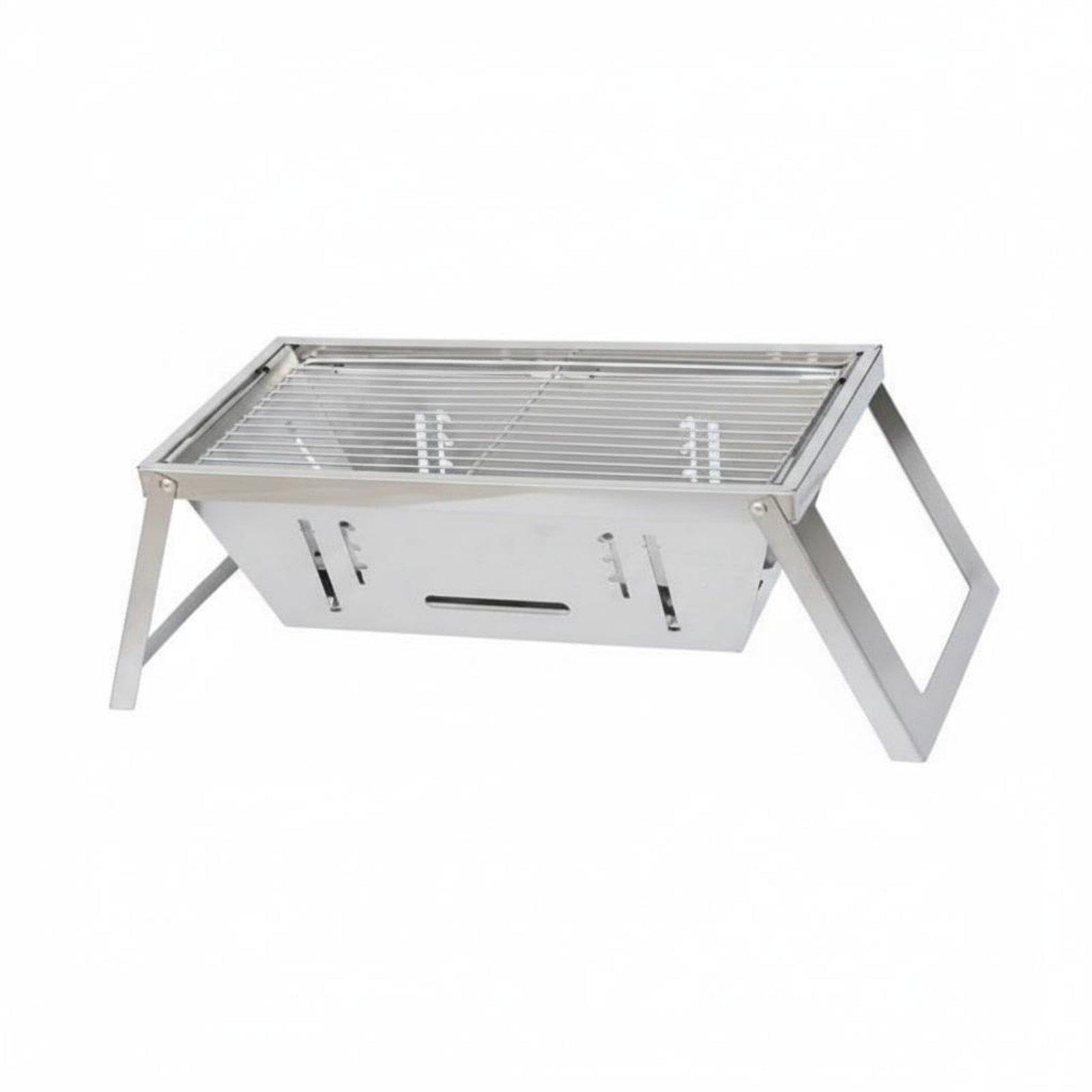 Stainless Steel Tabletop BBQ Grill Easy to Install Portable Smoky Grill Compact Foldable Barbecue Cooker for Camping, Indoor L Simple-image-40