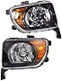 For 2007 2008 Honda Element Pair Headlights Driver and Passenger Side Assembly Unit EX/LX model HO2518114 HO2519114 - replaces 33151-SCV-A21 33101-SCV-A21
