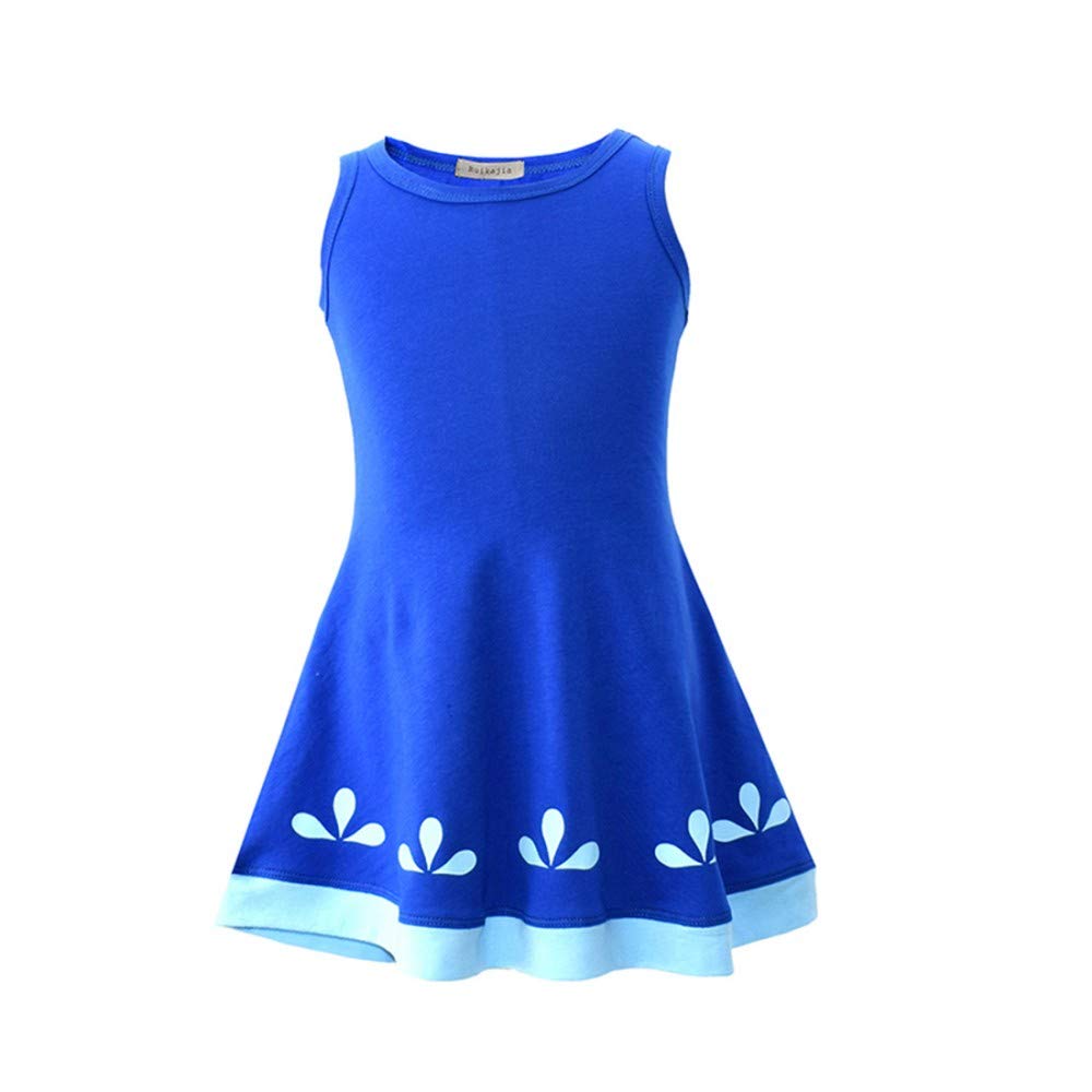 WaruilaTrolls Poppy Dress Blue Troll Wig Set for Christmas Party Trolls Cosplay Costume (Blue, 2-3T)