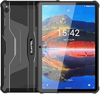 Tablet 10.1 Inch OUKITEL RT1, 10000mAh Large Battery, Octa-Core 4GB RAM + 64GB ROM, 1920x1200 FHD+ Rugged Tablet, 16+16MP Camera, Dual 4G SIM+5G WiFi, Android 11 Sim Free Tablets, GPS/OTG/BL5.0, Black