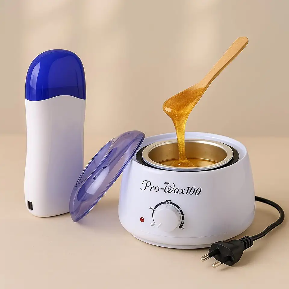 Kit Completo de Depilação com Panela de Cera Pro Wax 400g + Aquecedor Roll On, Bivolt, Inclui Cabo e Manual