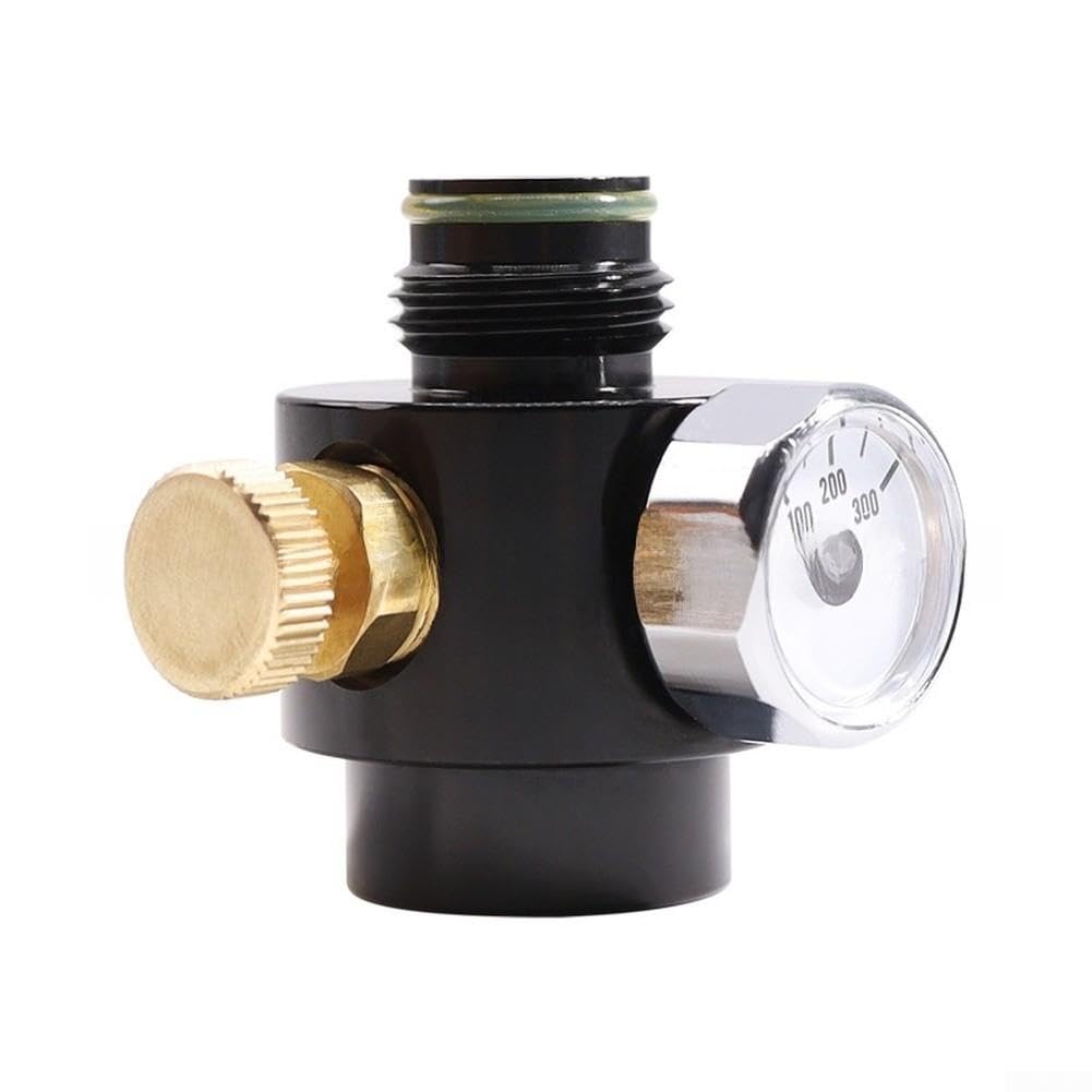 Regulador de Presión 300psi con Manómetro G1/2-14 para Aire para compresor Válvula On/Off Disco Seguridad Metal Negro Instalación Compacta Taller