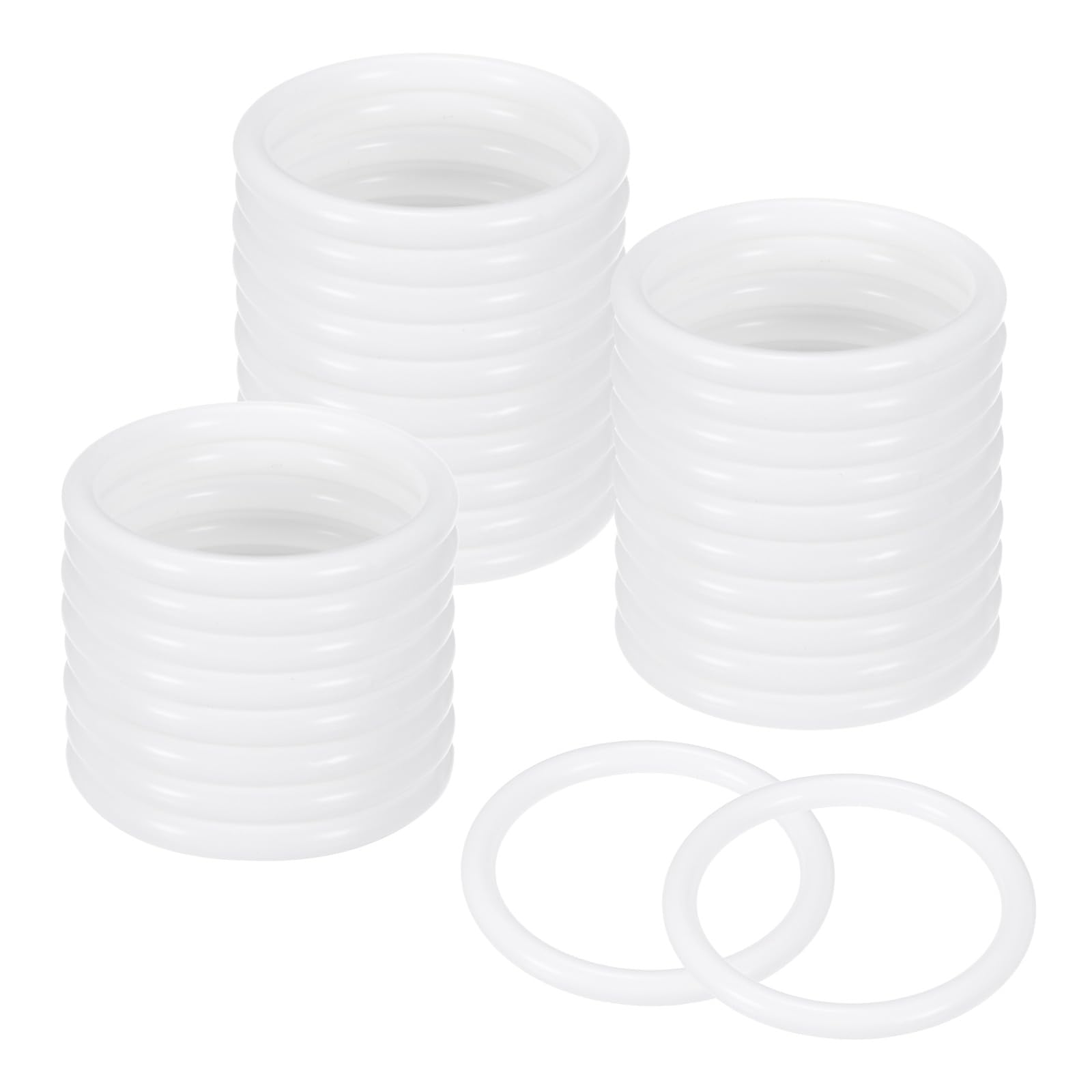 M METERXITY 30-Pack Dream Catcher Rings,2 Inch Plastic Macrame Wreath Floral Round Rings Plastic O Rings Hoop for DIY Wedding Wreath/Wall Hanging/Christmas/Camping White 0.2 Inch