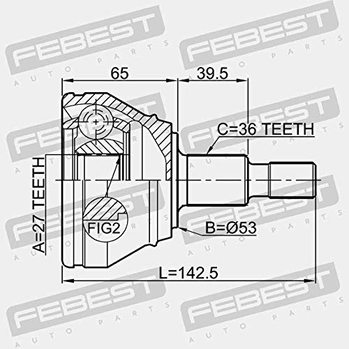 Amazon.com: Outer Cv Joint 27X53X36 Febest 2310-033 Oem 