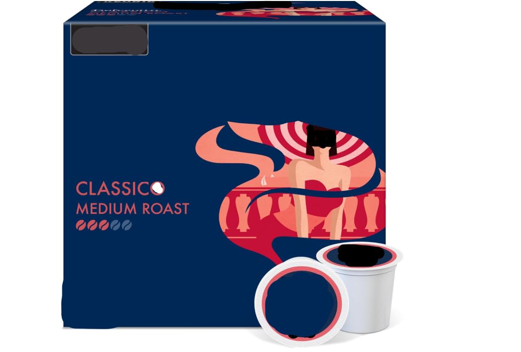 Lava'z'a Classico K' Cups Dolce-Vita Flavor Original Roast- 20 Count (Pack of 4), Total of 80 Count - Packaging May Vary