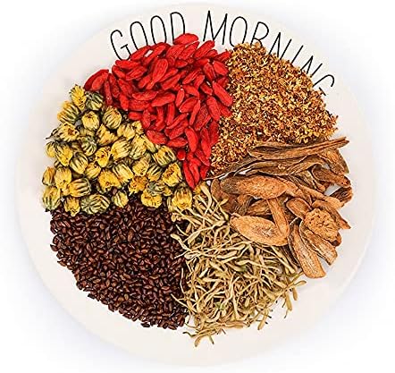 FullChea - Chrysanthemum Cassia Seed Tea Bag, 20-30 Pcs Teabags for Liver Detox Cleanse 5.29oz / 150g, Chinese Health Tea - Burdock Root, Goji Berries, Honeysuckle, Osmanthus, Dandelion, Licorice, Barley Combination Herbal Tea