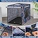 Bienbee Dog Crate Cover, 36 inches Windproof Crate Covers for Dog Cages Breathable Dogs Kennel Covers Double Sided Zipper Cages Cover for Wire Cage Indoor Outdoor Protection,Blue and Red Geometry