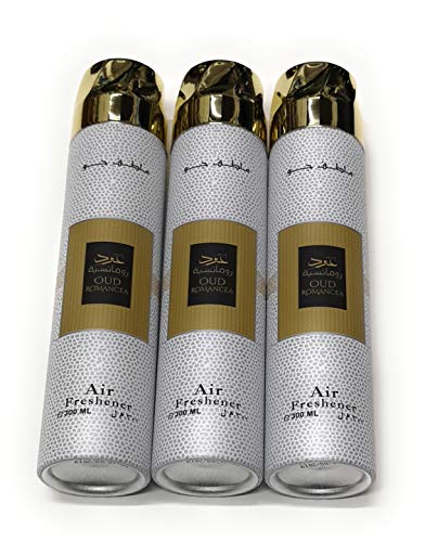 Ard al zafaran pack of 3 OUD ROMANCEA 300 ml aerosol air freshener
