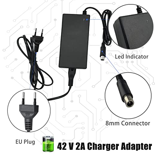 Mezelon Chargeur de Scooter 42V 2A pour Xiaomi M365, Pro, Pro 2, Scooter électrique Ninebot ES1 ES2 ES4 2S3 E22E E25E E45E EU Plug 8mm DC Head Interface Charger - Image 3