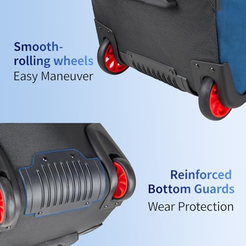 Durbles Golf Travel Bag with ABS Hard Shell Top – Golf Bag with 1680D Waterproof Fabric, 7mm Padding & Wheels – Golfing Accessories Travel Case for Airlines – Fits Most Club Bags & Sports (Blue)