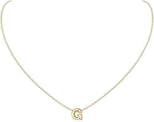 ChicSilver Collar con inicial de plata de ley 925 para mujer, joyería de letras delicadas, regalo personalizado